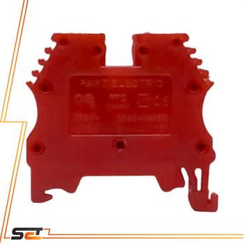 ترمینال ریلی در پوش دار دو تیکه 25 آمپر قرمز