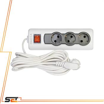 رابط برق 3 خانه بدون ارت 5 متری امگا