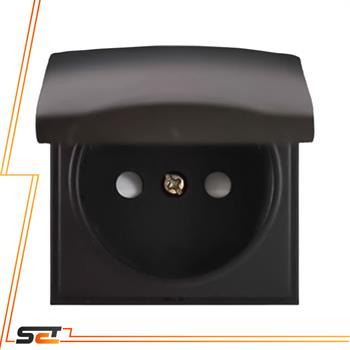 صفحه پریز بدون ارت دربدار با محافظ کودک آذین مشکی