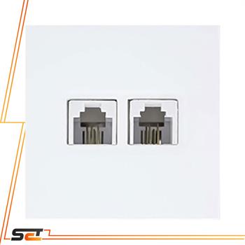 صفحه پریز تلفن دو سوکته آذین سفید