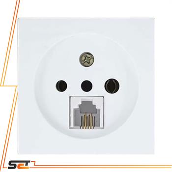 صفحه پریز تلفن دو منظوره آذین سفید