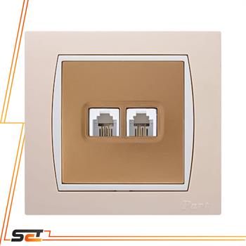 مکانیزم تلفن دو سوکت سفید آذین