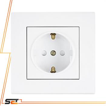 مکانیزم پریز ارت دار با مغزی پلاستیکی سفید تابش