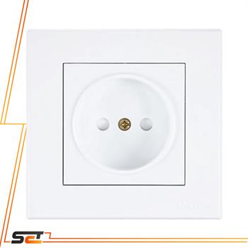 مکانیزم پریز بدون ارت با مغزی پلاستیکی سفید تابش