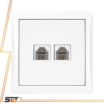 پریز تلفن روکار دو سوکت مدل شهاب