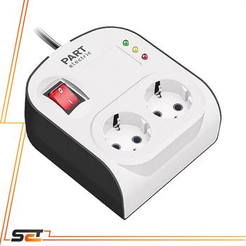 چند راهی 2 خانه محافظ دار ارت دار با کلید آنالوگ یخچال 3 متری پارت الکتریک