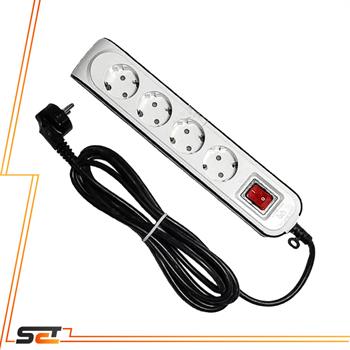 چند راهی چهار خانه محافظ دار ارتدار باکلید 1.8 متری پارت الکتریک - سیکاتک